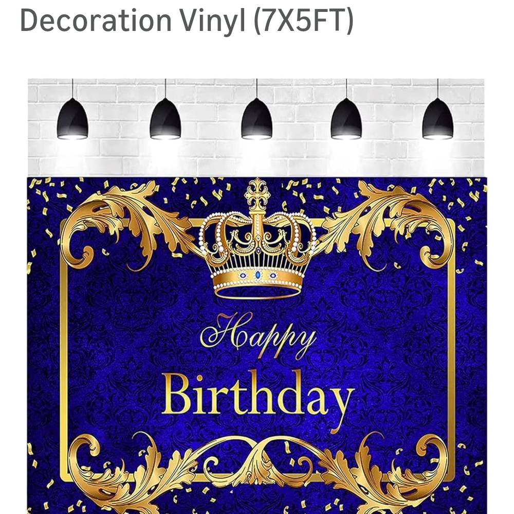 Royal Blue and Gold Birthday Backdrop